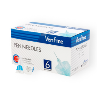 Aiguille Stylo Insuline 6 mm 32G Verifine Boite de 100